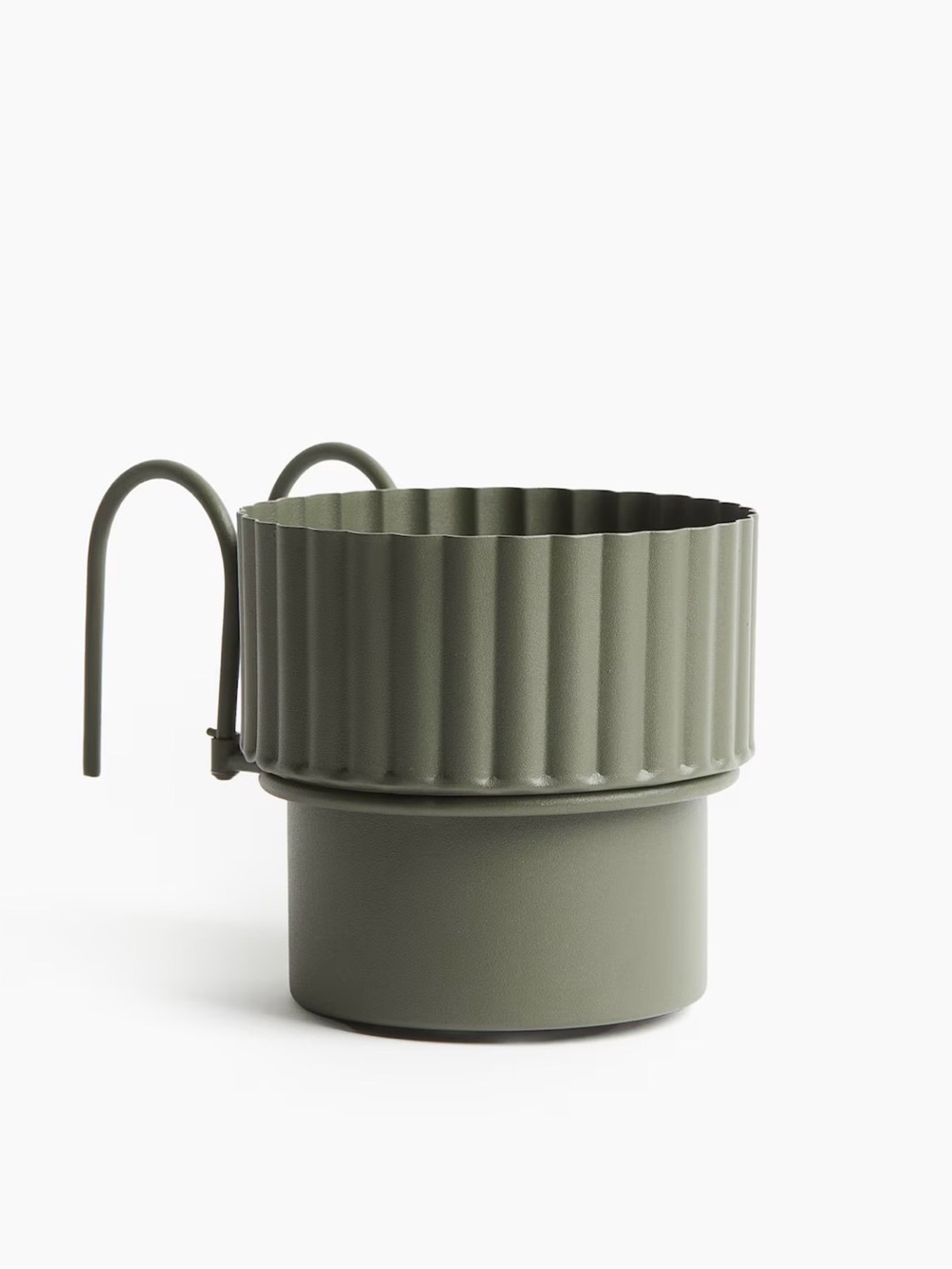 NEW H&M Olive Green Fluted Hanging Planter